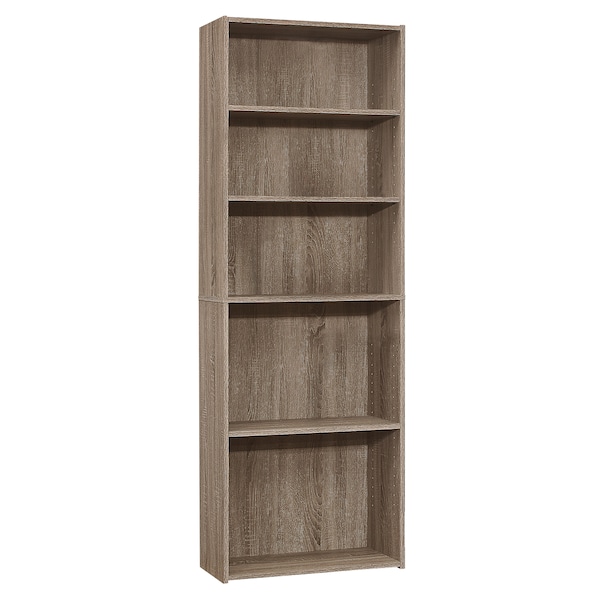 Bookshelf, Bookcase, 6 Tier, 72"H, Office, Bedroom, Laminate, Brown, Transitional